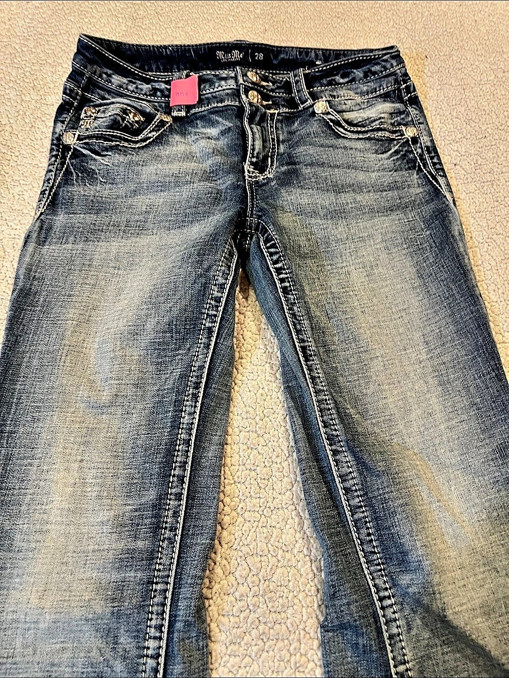 Miss Me Low-Rise Boot Bootcut Jeans Blue Waist 28